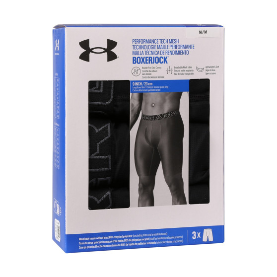 3PACK vīriešu bokseru šorti Under Armour melni (1383886 001)