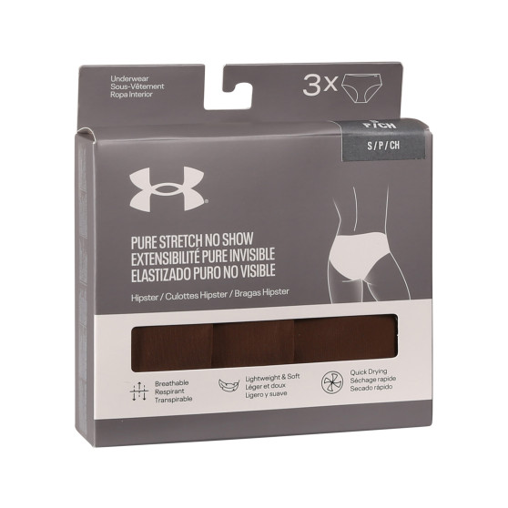 3PACK sieviešu biksītes Under Armour brūnas (1383895 625)