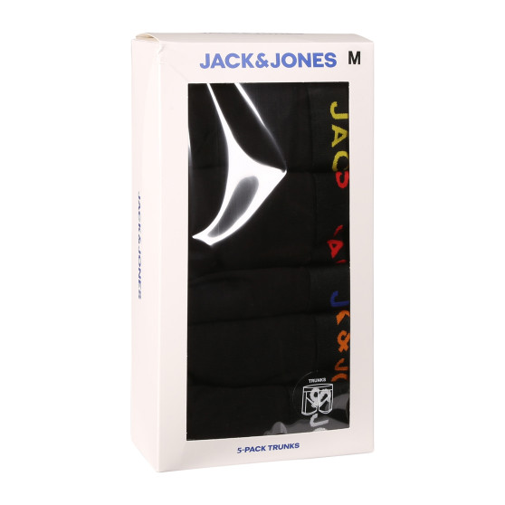 5PACK vīriešu bokseru šorti Jack and Jones melni (12242494)