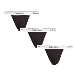 3PACK vīriešu stringi Calvin Klein melni (NB3226A-001)