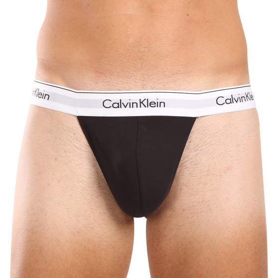 3PACK vīriešu stringi Calvin Klein melni (NB3226A-001)