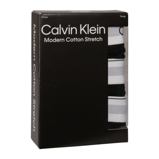 3PACK vīriešu stringi Calvin Klein melni (NB3226A-001)