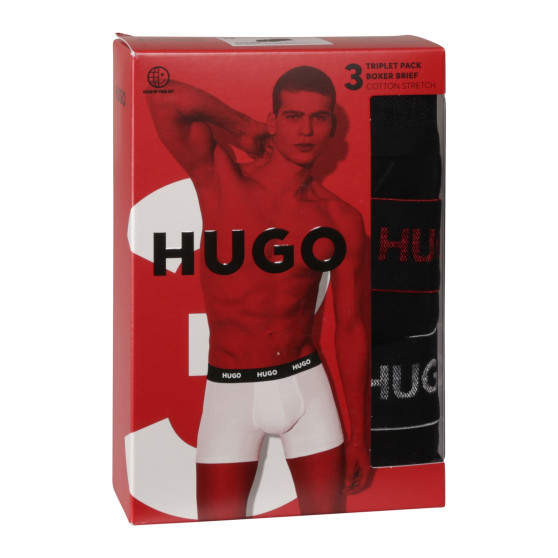 3PACK vīriešu bokseru šorti HUGO melni (50517886 991)